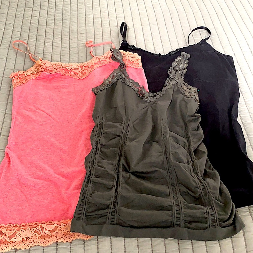 Lace detail camisoles.